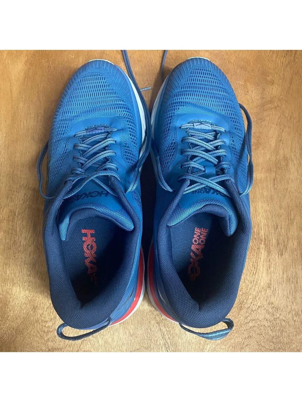 Hoka One One Bondi 7 Running Shoes Men's Size 10.5 Blue Sneakers 1110518 RTOS